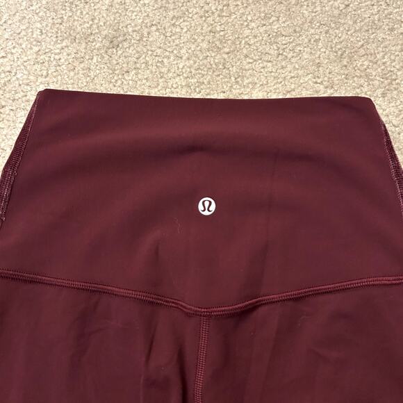 Lululemon Align Super High Rise Velvet Stripe Garnet Red Leggings Size 6 - Picture 6 of 8